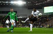 18 November 2018; David Alaba of Austria in action against Michael Smith of Northern Ireland during the UEFA Nations League match between Northern Ireland and Austria at the National Football Stadium in Windsor Park, Belfast. Photo by David Fitzgerald/Sportsfile