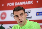 18 November 2018; Seamus Coleman during a Republic of Ireland Press Conference at Ceres Park in Aarhus, Denmark. Photo by Stephen McCarthy/Sportsfile