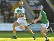 18 November 2018; Colin Fennelly of Ballyhale Shamrocks in action against Brendan Travers of Naomh Éanna during the AIB Leinster GAA Hurling Senior Club Championship semi-final match between Naomh Éanna and Ballyhale Shamrocks at Innovate Wexford Park in Wexford. Photo by Matt Browne/Sportsfile