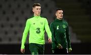 18 November 2018; Jimmy Dunne, left, and Shaun Williams during a Republic of Ireland training session at Ceres Park in Aarhus, Denmark. Photo by Stephen McCarthy/Sportsfile