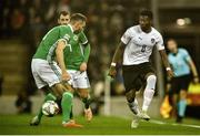 18 November 2018; David Alaba of Austria in action against Gareth McAuley of Northern Ireland during the UEFA Nations League match between Northern Ireland and Austria at the National Football Stadium in Windsor Park, Belfast. Photo by David Fitzgerald/Sportsfile