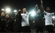 18 November 2018; Marko Arnautovic of Austria and team-mates salute the travelling supporters following their victory in the UEFA Nations League match between Northern Ireland and Austria at the National Football Stadium in Windsor Park, Belfast. Photo by David Fitzgerald/Sportsfile