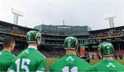 18 November 2018; Limerick players stand for National Anthem before the Aer Lingus Fenway Hurling Classic 2018 Final match between Cork and Limerick at Fenway Park in Boston, MA, USA. Photo by Piaras Ó Mídheach/Sportsfile