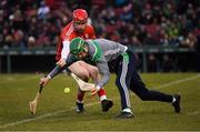 18 November 2018; Nickie Quaid of Limerick in action against Conor Lehane of Cork during the Aer Lingus Fenway Hurling Classic 2018 Final match between Cork and Limerick at Fenway Park in Boston, MA, USA. Photo by Piaras Ó Mídheach/Sportsfile