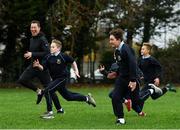 19 November 2018; Athlete David Williams, left, taking part in The Daily Mile with students from Scoil na Mainistreach at The Daily Mile Launch Kildare in Scoil Na Mainistreach, Celbridge, Co Kildare. Photo by Eóin Noonan/Sportsfile