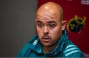 19 November 2018; Munster defence coach JP Ferreira during a Munster Rugby press conference at the University of Limerick in Limerick. Photo by Diarmuid Greene/Sportsfile