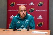 19 November 2018; Munster defence coach JP Ferreira during a Munster Rugby press conference at the University of Limerick in Limerick. Photo by Diarmuid Greene/Sportsfile