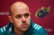 19 November 2018; Munster defence coach JP Ferreira during a Munster Rugby press conference at the University of Limerick in Limerick. Photo by Diarmuid Greene/Sportsfile