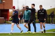 19 November 2018; Rory Scannell, Mike Sherry, Conor Murray, and Mike Haley make their way out for Munster Rugby squad training at the University of Limerick in Limerick. Photo by Diarmuid Greene/Sportsfile