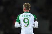 19 November 2018; Aiden O'Brien of Republic of Ireland, wears a black armband in tribute to the Republic of Ireland supporter who passed away in Copenhagen, during the UEFA Nations League B match between Denmark and Republic of Ireland at Ceres Park in Aarhus, Denmark. Photo by Stephen McCarthy/Sportsfile