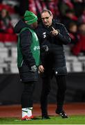 19 November 2018; Michael Obafemi of Republic of Ireland with manager Martin O'Neill during the UEFA Nations League B match between Denmark and Republic of Ireland at Ceres Park in Aarhus, Denmark. Photo by Stephen McCarthy/Sportsfile