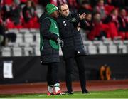 19 November 2018; Michael Obafemi of Republic of Ireland with manager Martin O'Neill during the UEFA Nations League B match between Denmark and Republic of Ireland at Ceres Park in Aarhus, Denmark. Photo by Stephen McCarthy/Sportsfile