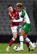 19 November 2018; Callum Robinson of Republic of Ireland in action against Pierre Emile Højbjerg of Denmark during the UEFA Nations League B match between Denmark and Republic of Ireland at Ceres Park in Aarhus, Denmark. Photo by Stephen McCarthy/Sportsfile