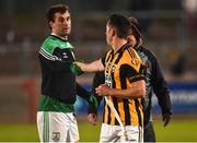 18 November 2018; Eamonn McGee of Gaoth Dobhair and Aaron Kernan of Crossmaglen Rangers exchange handshakes after the AIB Ulster GAA Football Senior Club Championship semi-final match between Crossmaglen Rangers and Gaoth Dobhair at Healy Park in Omagh, Tyrone. Photo by Oliver McVeigh/Sportsfile