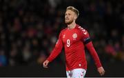 19 November 2018; Nicolai Jørgensen of Denmark during the UEFA Nations League B group four match between Denmark and Republic of Ireland at Ceres Park in Aarhus, Denmark. Photo by Stephen McCarthy/Sportsfile