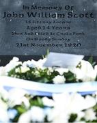 21 November 2018; A general view of a reath and the memorial headstone to Bloody Sunday victim John William Scott who was shot and killed aged 14 at Croke Park which was revealed today at Glasnevin Cemetery in Dublin. Photo by David Fitzgerald/Sportsfile
