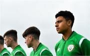 16 November 2018; CJ Egan-Reilly of Republic of Ireland, right, prior to the U16 Victory Shield match between Republic of Ireland and Scotland at Mounthawk Park in Tralee, Kerry. Photo by Brendan Moran/Sportsfile