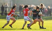 18 November 2018; Tarah O'Sullivan of Foxrock-Cabinteely in action against Rosemary Courtney of Donaghmoyne during the All-Ireland Ladies Senior Club Football Championship Semi-Final 2018 match between Foxrock-Cabinteely and Donaghmoyne at Bray Emmets GAA Club in Bray, Wicklow. Photo by Brendan Moran/Sportsfile