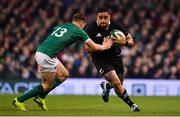 17 November 2018; Ofa Tuungafasi of New Zealand in action against Garry Ringrose of Ireland during the Guinness Series International match between Ireland and New Zealand at Aviva Stadium, Dublin. Photo by Brendan Moran/Sportsfile