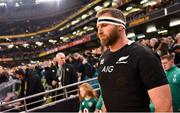 17 November 2018; New Zealand captain Kieran Read leads his side out prior to the Guinness Series International match between Ireland and New Zealand at Aviva Stadium, Dublin. Photo by Brendan Moran/Sportsfile