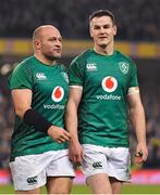 17 November 2018; Rory Best, left, and Jonathan Sexton of Ireland after the Guinness Series International match between Ireland and New Zealand at Aviva Stadium, Dublin. Photo by Brendan Moran/Sportsfile