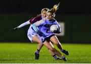 21 November 2018; Martha Byrne of University College Dublin in action against Shauna Howley of University of Limerick during the Gourmet Food Parlour HEC Ladies Division 1 League Final 2018 match between University College Dublin and University of Limerick at Stradbally in Laois. Photo by Matt Browne/Sportsfile