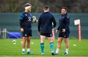 22 November 2018; Ireland props, from left, Finlay Bealham, Cian Healy and Dave Kilcoyne during squad training at Carton House in Maynooth, Kildare. Photo by Brendan Moran/Sportsfile