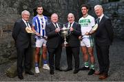 22 November 2018; In attendance, from left, Michael Reynolds, Leinster GAA Secretary, Conor Dooley of Ballyboden St. Enda's, Jim Bolger, Leinster GAA Chairman, Pat Lynagh, Leinster GAA Treasurer, Colin Fennelly of Ballyhale Shamrocks and Pat Teehan, Leinster GAA Vice-Chairman during the AIB Senior Leinster Hurling Final Club Launch at Dalkey Castle in Dublin. Photo by David Fitzgerald/Sportsfile