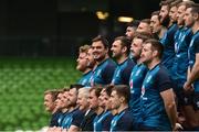 23 November 2018; Quinn Roux with his team-mates during the Ireland team photograph before the Ireland Rugby Captain's Run and Press Conference at the Aviva Stadium in Dublin. Photo by Matt Browne/Sportsfile