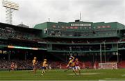 18 November 2018; Tony Kelly of Clare in action against Bill Cooper of Cork during the Aer Lingus Fenway Hurling Classic 2018 semi-final match between Clare and Cork at Fenway Park in Boston, MA, USA. Photo by Piaras Ó Mídheach/Sportsfile