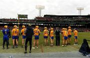 18 November 2018; Clare players look on during the Aer Lingus Fenway Hurling Classic 2018 semi-final match between Clare and Cork at Fenway Park in Boston, MA, USA. Photo by Piaras Ó Mídheach/Sportsfile