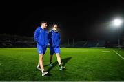 23 November 2018; Hugo Keenan, left, and Conor O'Brien of Leinster ahead of the Guinness PRO14 Round 9 match between Leinster and Ospreys at the RDS Arena in Dublin. Photo by Ramsey Cardy/Sportsfile