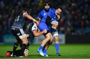 23 November 2018; James Lowe of Leinster is tackled by Lloyd Ashley of Ospreys during the Guinness PRO14 Round 9 match between Leinster and Ospreys at the RDS Arena in Dublin. Photo by Ramsey Cardy/Sportsfile