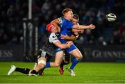 23 November 2018; Ciarán Frawley of Leinster is tackled by Sam Cross, left, and Lloyd Ashley of Ospreys during the Guinness PRO14 Round 9 match between Leinster and Ospreys at the RDS Arena in Dublin. Photo by Seb Daly/Sportsfile