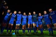 23 November 2018; The Leinster team huddle following the Guinness PRO14 Round 9 match between Leinster and Ospreys at the RDS Arena in Dublin. Photo by Ramsey Cardy/Sportsfile