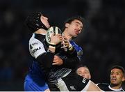 23 November 2018; Sam Davies of Ospreys in action against James Lowe of Leinster during the Guinness PRO14 Round 9 match between Leinster and Ospreys at the RDS Arena in Dublin. Photo by Seb Daly/Sportsfile