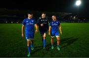 23 November 2018; Max Deegan, left, Ross Molony, centre, and Scott Penny of Leinster following the Guinness PRO14 Round 9 match between Leinster and Ospreys at the RDS Arena in Dublin. Photo by Ramsey Cardy/Sportsfile