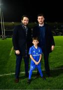 23 November 2018; Matchday mascot, 8 year old, Conor McKiernan, from Firhouse, Dublin, with Leinster players Will Connors and Barry Daly ahead of the Guinness PRO14 Round 9 match between Leinster and Ospreys at the RDS Arena in Dublin. Photo by Ramsey Cardy/Sportsfile