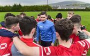 26 November 2018; Former Cork footballer, All-Star and 2018 Electric Ireland Minor Star Awards Judge, Daniel Goulding talks to players from the Tinahely GAA Club Minor Team. Electric Ireland provided Tinahely GAA Club Minor Team in County Wicklow with a Major training session, led by Daniel Goulding. Pictured at Tinahealy GAA Club, St Kevins Park, in Tinahely, Co. Wicklow. Photo by Matt Browne/Sportsfile