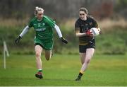 24 November 2018; Chloe McCaffrey of Ulster in action against Siobhán O'Sullivan of Leinster during the Ladies Gaelic Annual Interprovincials at WIT Sports Campus in Waterford. Photo by David Fitzgerald/Sportsfile