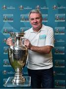 24 November 2018; Former Republic of Ireland international Ray Houghton is photographed with the Henri Delaunay Trophy as he launches the National Football Exhibition at Dundrum Shopping Centre in Dundrum, Dublin. Photo by Seb Daly/Sportsfile