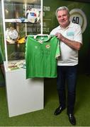 24 November 2018; Former Republic of Ireland international Ray Houghton is photographed with memorabilia as he launches the National Football Exhibition at Dundrum Shopping Centre in Dundrum, Dublin. Photo by Seb Daly/Sportsfile