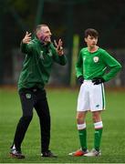 24 November 2018; Republic of Ireland U18 Manager, Jim Crawford, and UCD U16 player Jamie Lee during the 2018 FAI Coach Education Conference at IT Carlow, in Carlow. Photo by Harry Murphy/Sportsfile