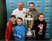 24 November 2018; Former Republic of Ireland International Ray Houghton with supporters at the launch of the National Football Exhibition at Dundrum Shopping Centre in Dundrum, Dublin. Photo by Seb Daly/Sportsfile