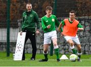 24 November 2018; Republic of Ireland U18 Manager, Jim Crawford coaches a training session during the 2018 FAI Coach Education Conference at IT Carlow, in Carlow. Photo by Harry Murphy/Sportsfile