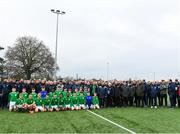 24 November 2018; UCD U15 players pose for a photograph with attendees during the 2018 FAI Coach Education Conference at IT Carlow in Carlow. Photo by Harry Murphy/Sportsfile