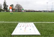 24 November 2018; A detailed view of a tactics board at a training session during the 2018 FAI Coach Education Conference at IT Carlow in Carlow. Photo by Harry Murphy/Sportsfile