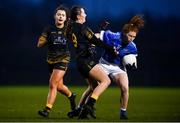 24 November 2018; Louise Ní Mhuircheartaigh of Munster in action against Slaine McCarroll of Ulster during the Ladies Gaelic Annual Interprovincials at WIT Sports Campus, in Waterford. Photo by David Fitzgerald/Sportsfile