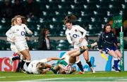 24 November 2018; Eimear Considine goes over to score her side's first try during the Women's International Rugby match between England and Ireland at Twickenham Stadium in London, England. Photo by Matt Impey/Sportsfile