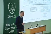 24 November 2018; Dr Seamus Murphy speaking during the 2018 FAI Coach Education Conference at IT Carlow in Carlow. Photo by Piaras Ó Mídheach/Sportsfile